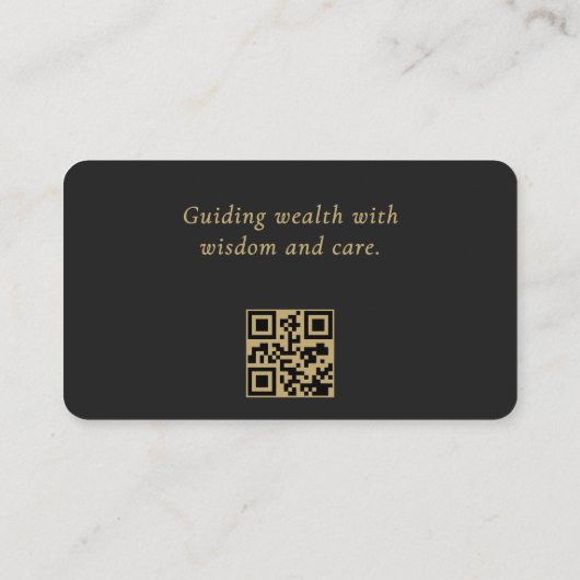 Carte De Visite Financial Advisor QR Code Professional (Dos)