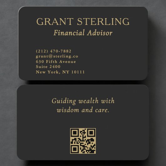 Carte De Visite Financial Advisor QR Code Professional