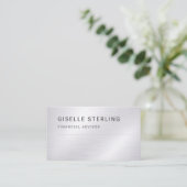 Carte De Visite Financial Advisor Silver Metallic Professional (Debout devant)