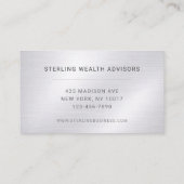 Carte De Visite Financial Advisor Silver Metallic Professional (Dos)