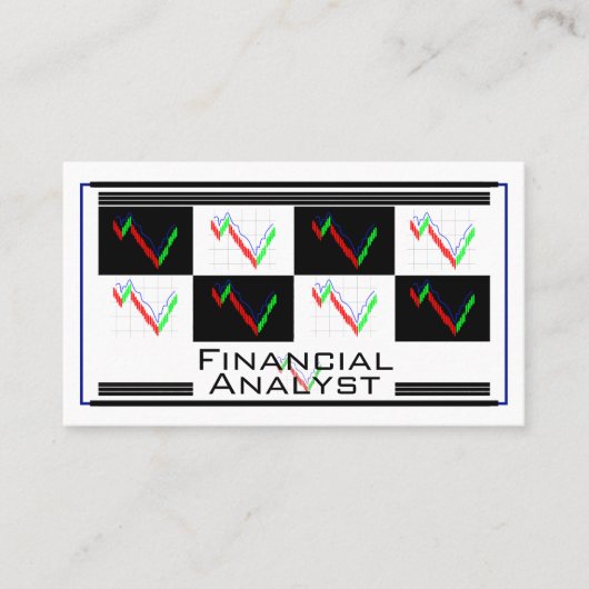 Carte De Visite Financial Analyst Money Strategy Management White  (Devant)