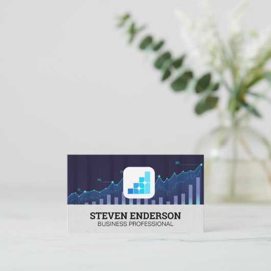 Carte De Visite Financial Chart | Graph Chart | Data (Debout devant)