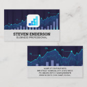 Carte De Visite Financial Chart | Graph Chart | Data (Devant / Derrière)