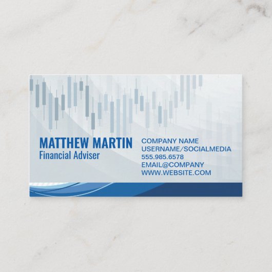 Carte De Visite Financial Chart | Sail Ship Logo (Dos)