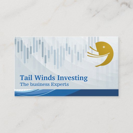 Carte De Visite Financial Chart | Sail Ship Logo (Devant)