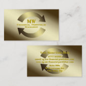 Carte De Visite Financial Portfolio Manager, logo Gold (Devant / Derrière)