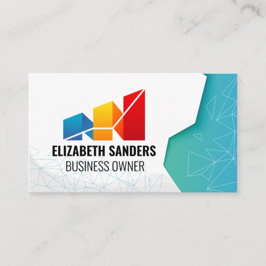 Carte De Visite Financials Graph Logo | Geometric Patterns (Devant)
