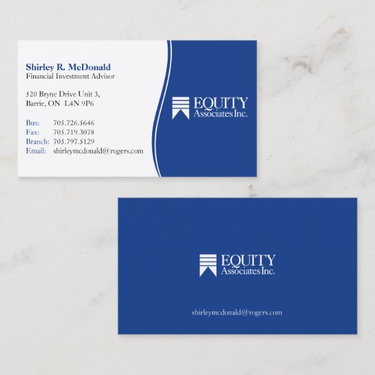 Carte de visite financier (Devant / Derrière)