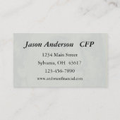 Carte de visite financier / bancaire (Dos)