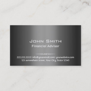 Carte de visite financier de conseiller en métal