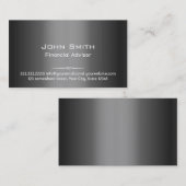 Carte de visite financier de conseiller en métal (Devant / Derrière)
