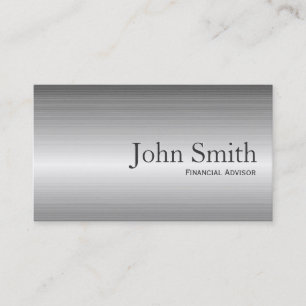 Carte de visite financier de conseiller en métal