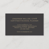 Carte de visite financier Gold Monogram (Dos)