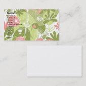 Carte De Visite Fine Cool mignonne Girl Retro Mode florale (Devant / Derrière)