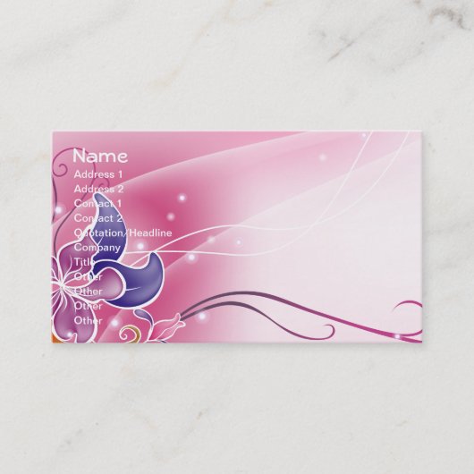 Carte De Visite Fine Cool mignonne Girl Retro Mode florale (Devant)