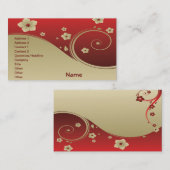 Carte De Visite Fine mignon Cool Girl Retro Floral Mode (Devant / Derrière)