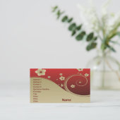 Carte De Visite Fine mignon Cool Girl Retro Floral Mode (Debout devant)