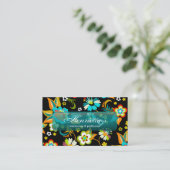 Carte De Visite Fine mignon Cool Girl Retro Floral Mode (Debout devant)