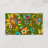 Carte De Visite Fine mignon Cool Girl Retro Floral Mode (Dos)