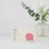 Carte De Visite Fine mignon Cool Girl Retro Floral Mode (Debout devant)