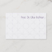 Carte De Visite finement à motifs, clair, bien lisible (Dos)