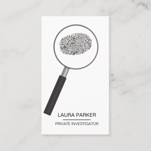 Carte De Visite Finger Print Private Investigator Detective (Devant)