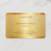 Carte De Visite Fini en soie de luxe personnalisé Faux Gold (Dos)