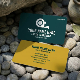 Carte De Visite Finish Carpenter Elite Woodworking Forest Green