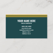 Carte De Visite Finish Carpenter Professional Forest Green & Gold (Dos)