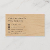 Carte De Visite Finish Carpenter Rustic Wood Monogram Professional (Dos)