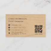Carte De Visite Finish Carpenter Wood QR Code Professional (Dos)
