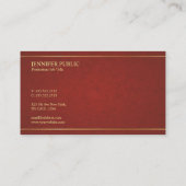 Carte De Visite Finition de luxe pour perle de plaine élégant prof (Dos)