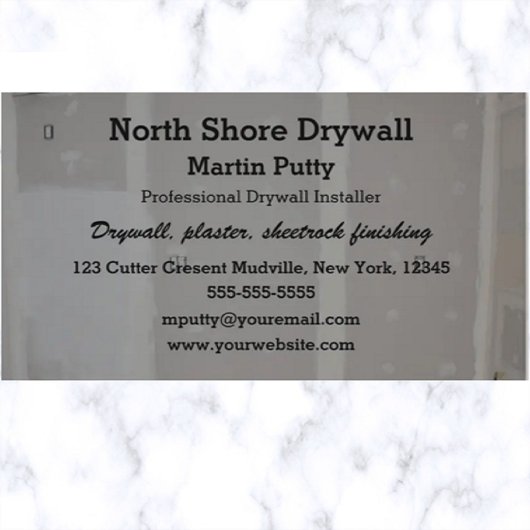 Carte De Visite Finition de revêtement en plâtre à paroi sèche mod