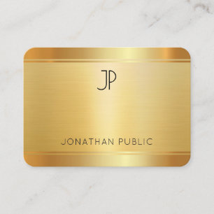 Carte De Visite Finition luxueuse en soie de luxe Faux Gold Round