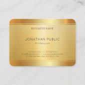 Carte De Visite Finition luxueuse en soie de luxe Faux Gold Roundé (Dos)