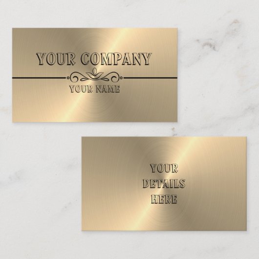 Carte De Visite Finition métallique d'or fait sur commande (Devant / Derrière)