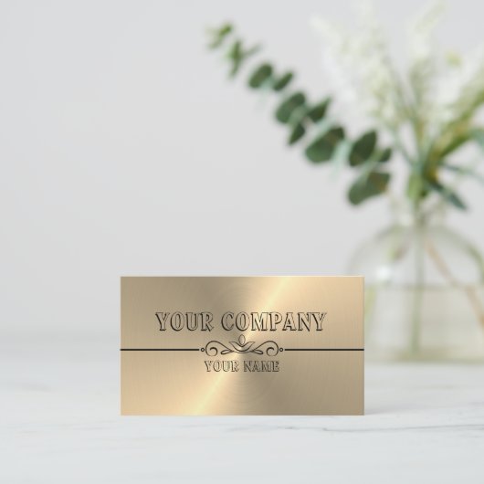 Carte De Visite Finition métallique d'or fait sur commande (Debout devant)