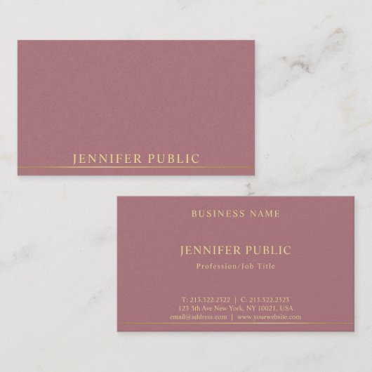 Carte De Visite Finition Perle Premium Professional Moderne (Devant / Derrière)