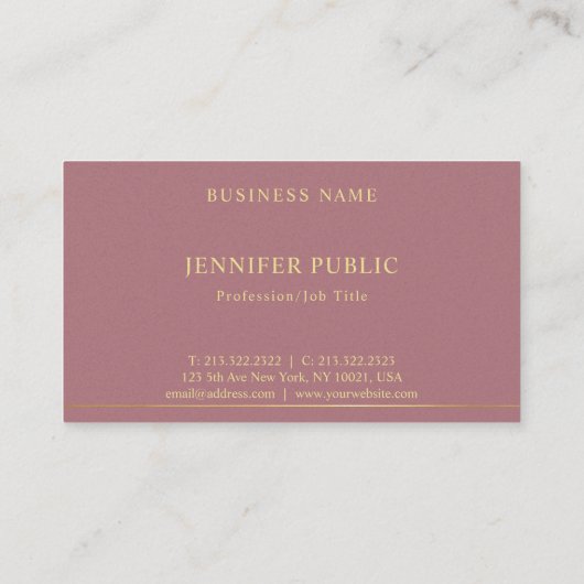 Carte De Visite Finition Perle Premium Professional Moderne (Dos)