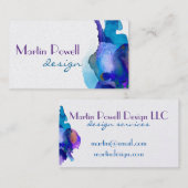 Carte De Visite finition platine moderne aquarelle professionnelle (Devant / Derrière)