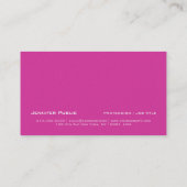 Carte De Visite Finition rose élégante moderne professionnelle de (Dos)