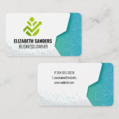 Carte De Visite Fintech Vert | Motifs Géométriques (Devant / Derrière)