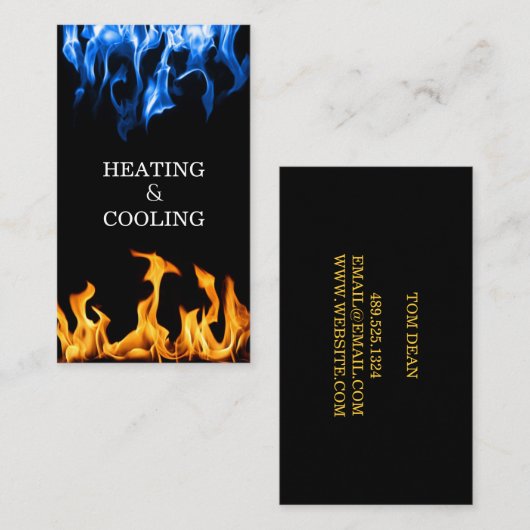 Carte De Visite Fire and Ice Chauffage et Climatisation Business (Devant / Derrière)
