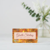 Carte De Visite Fire Opal Stone élégant moderne Amber QR Code (Debout devant)