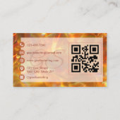 Carte De Visite Fire Opal Stone élégant moderne Amber QR Code (Dos)