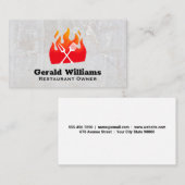 Carte De Visite Fire | Restaurant | Cooking (Devant / Derrière)