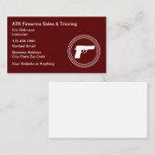 Carte De Visite Firearms Range And Safety Training (Devant / Derrière)