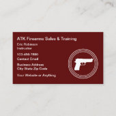 Carte De Visite Firearms Range And Safety Training (Devant)