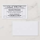 Carte De Visite Fireplace Mantle Construction Reno Company (Devant / Derrière)