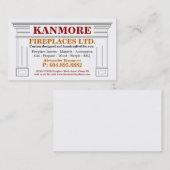 Carte De Visite Fireplaces et Mantels Supply Company (Devant / Derrière)